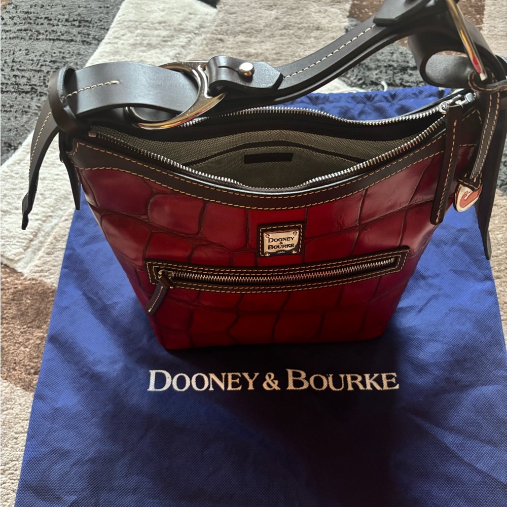 SOLD!!!! Dooney & Bourke Red Croc Embossed Leather Bag